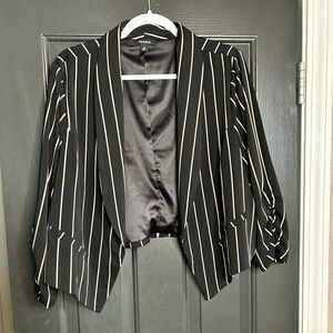 Torrid Pinstripe Asymmetrical Blazer